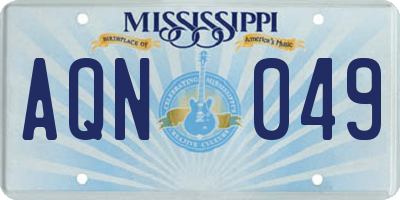 MS license plate AQN049