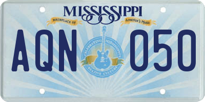 MS license plate AQN050