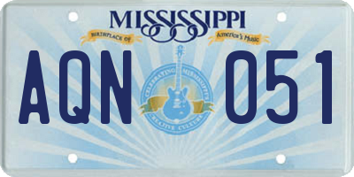 MS license plate AQN051