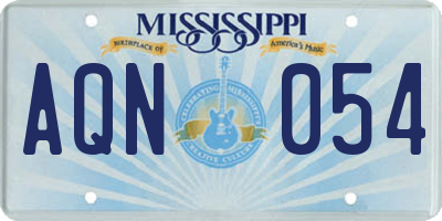 MS license plate AQN054