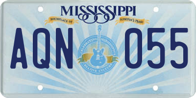 MS license plate AQN055