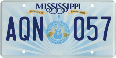 MS license plate AQN057