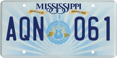 MS license plate AQN061