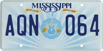 MS license plate AQN064