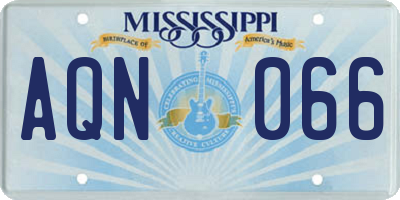 MS license plate AQN066