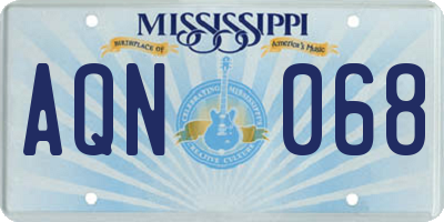 MS license plate AQN068