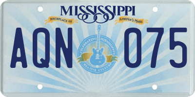 MS license plate AQN075