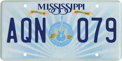 MS license plate AQN079