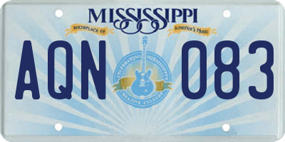 MS license plate AQN083