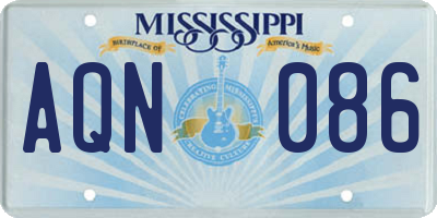 MS license plate AQN086