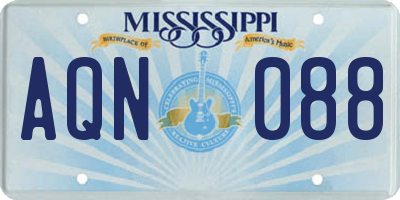 MS license plate AQN088