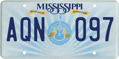 MS license plate AQN097