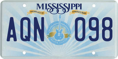 MS license plate AQN098