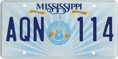 MS license plate AQN114