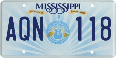 MS license plate AQN118