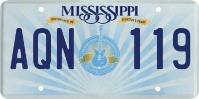 MS license plate AQN119