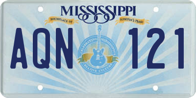MS license plate AQN121