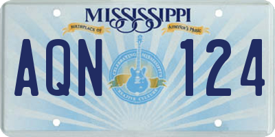 MS license plate AQN124