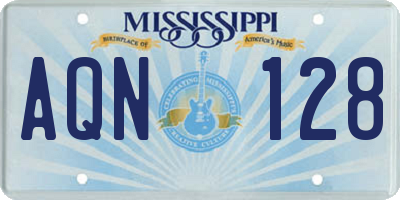 MS license plate AQN128