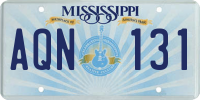 MS license plate AQN131