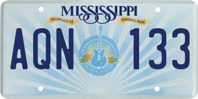 MS license plate AQN133