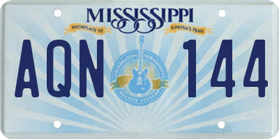 MS license plate AQN144