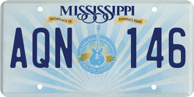 MS license plate AQN146