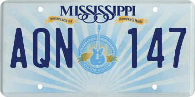 MS license plate AQN147