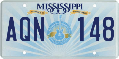 MS license plate AQN148