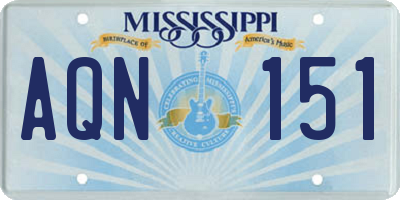 MS license plate AQN151
