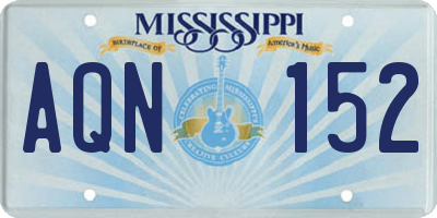 MS license plate AQN152