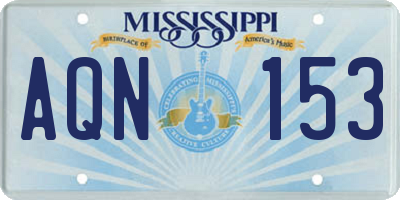 MS license plate AQN153