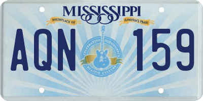 MS license plate AQN159