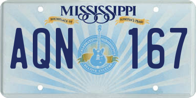 MS license plate AQN167