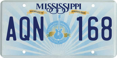 MS license plate AQN168
