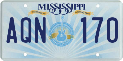 MS license plate AQN170