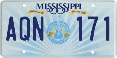 MS license plate AQN171