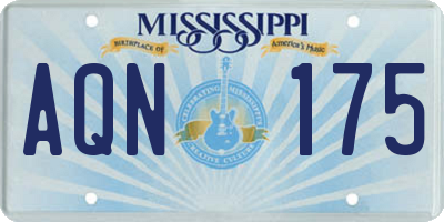 MS license plate AQN175