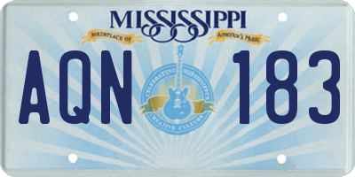 MS license plate AQN183