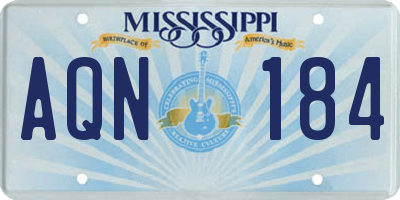 MS license plate AQN184