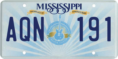 MS license plate AQN191