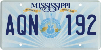 MS license plate AQN192