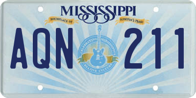 MS license plate AQN211