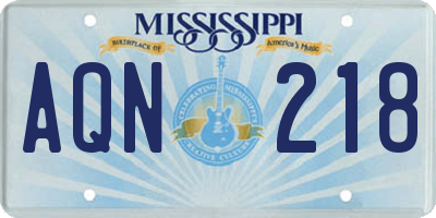 MS license plate AQN218