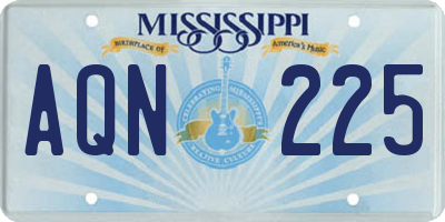 MS license plate AQN225