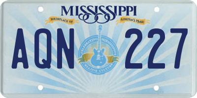 MS license plate AQN227