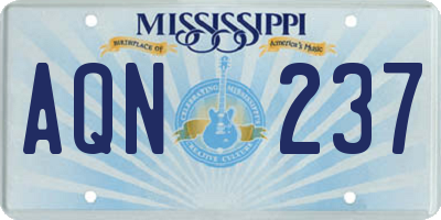 MS license plate AQN237
