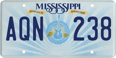 MS license plate AQN238