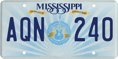 MS license plate AQN240