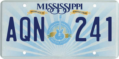 MS license plate AQN241